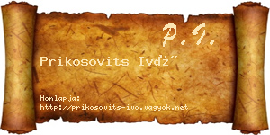 Prikosovits Ivó névjegykártya